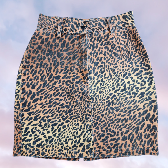 Jerry Leigh Dresses & Skirts - Vtg Jerry Leigh 80 90s Leopard Cheetah Animal Print Pin Up Spot Punk Mini Skirt
